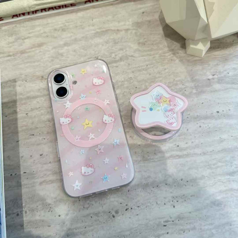 Kitty Star Silicon Case For iPhone With Star Magsafe Holder
