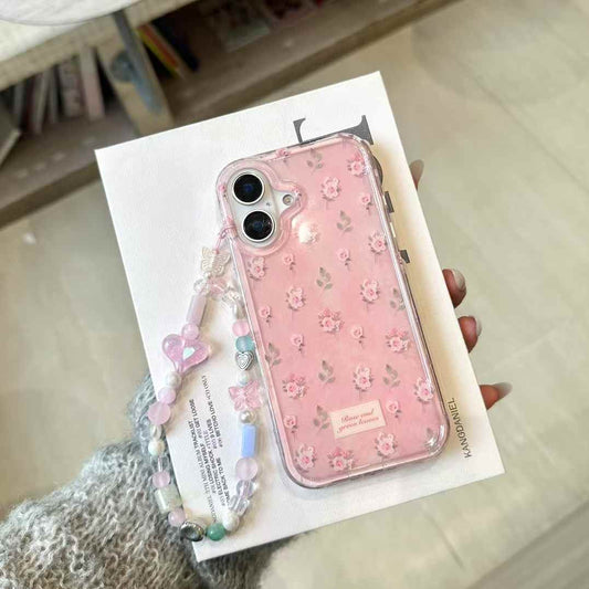 Flower Designer Silicon Case For iPhone With Charm