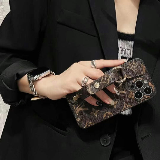 Luxury Branded Leather Case For iPhone With Belt Holder