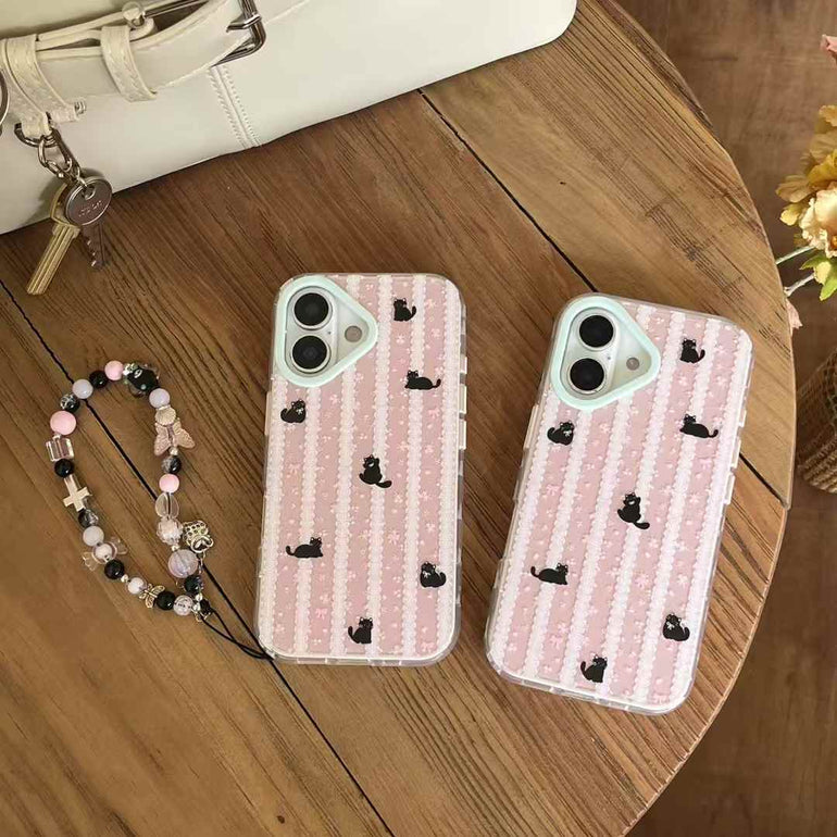 Kitten Stripes Silicon Case For iPhone With Cute Charm