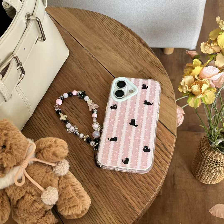 Kitten Stripes Silicon Case For iPhone With Cute Charm