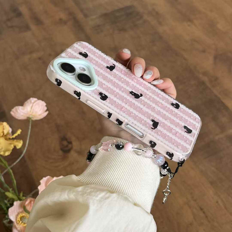 Kitten Stripes Silicon Case For iPhone With Cute Charm