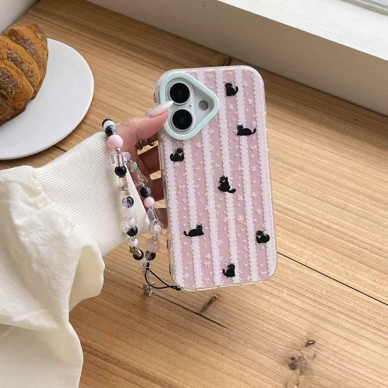 Kitten Stripes Silicon Case For iPhone With Cute Charm