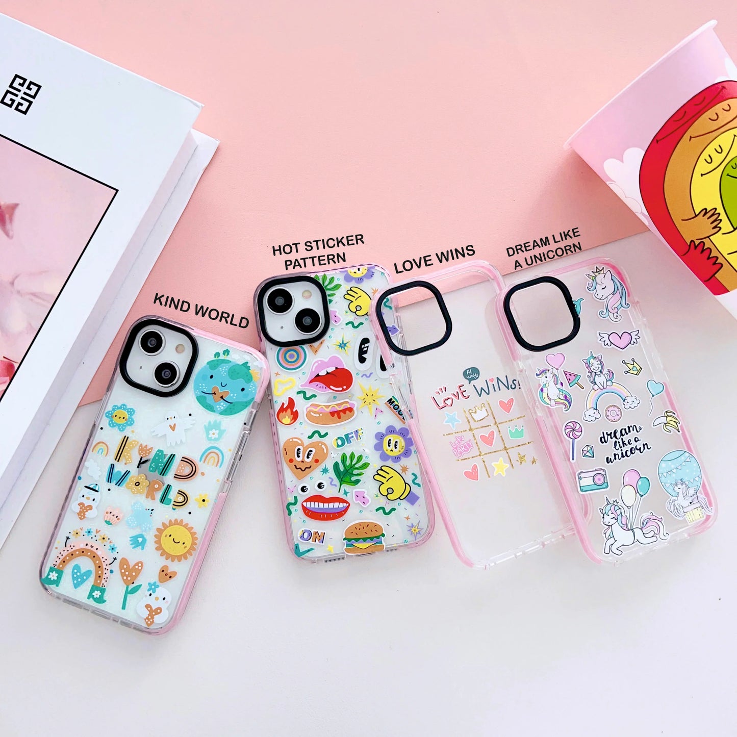 Impact Proof Silicon Case For iPhone ( Cute Sticker Design )