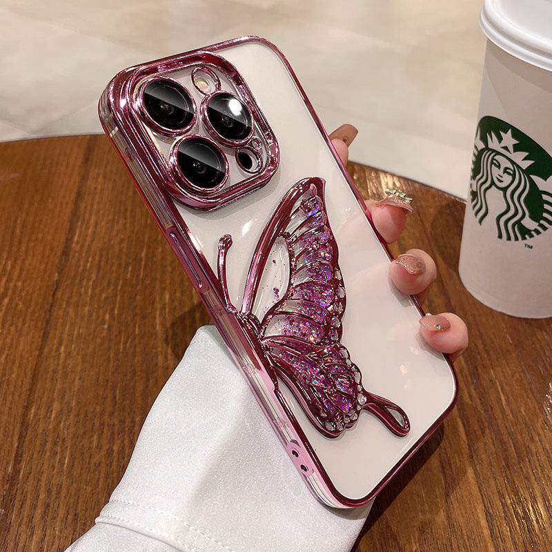 Premium Butterfly Glitter 2in1 case for iPhone 11/12/13/14/15/16(pro and pro max)