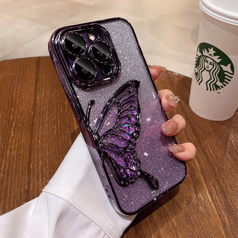 Premium Butterfly Glitter 2in1 case for iPhone 11/12/13/14/15/16(pro and pro max)