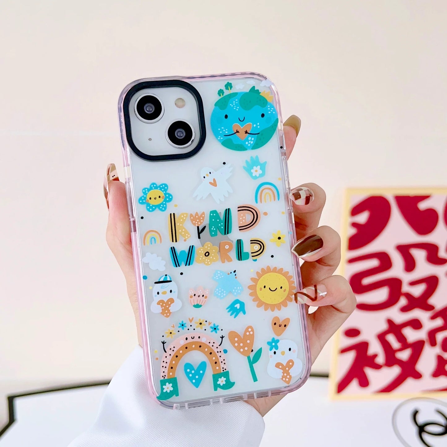 Impact Proof Silicon Case For iPhone ( Cute Sticker Design )