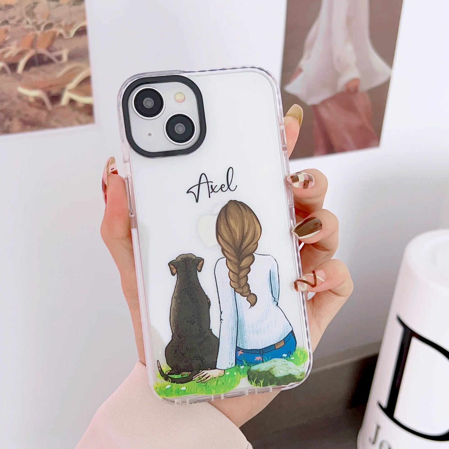 iPhone Impact Proof Customised Silicon Case ( A Girl With Dog )