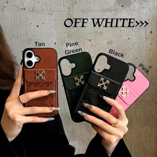Luxury Branded Leather Wallet Case For iPhone pine green