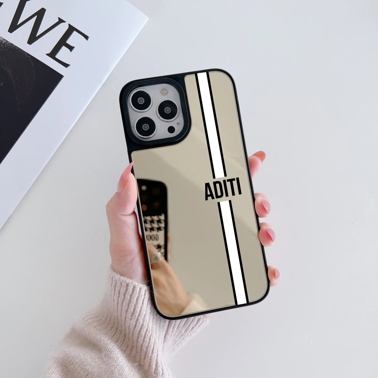 Reflective Mirror Customised Case for iPhone ( Gold )