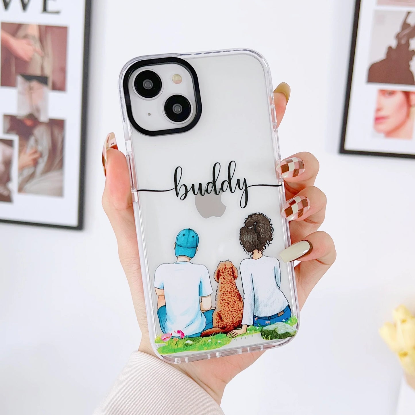 iPhone Impact Proof Customised Silicon Case ( Couple With A Dog )
