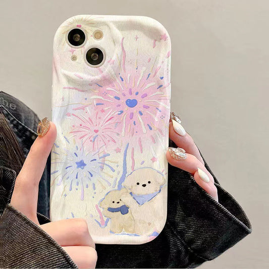 Puppy Firework Celebration Case for  iPhone 13/14/15/16/16E  (Basic, Pro, Pro-Max)