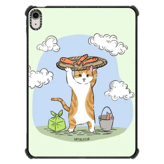 Cat Fishing Style Silicon Designer iPad Case