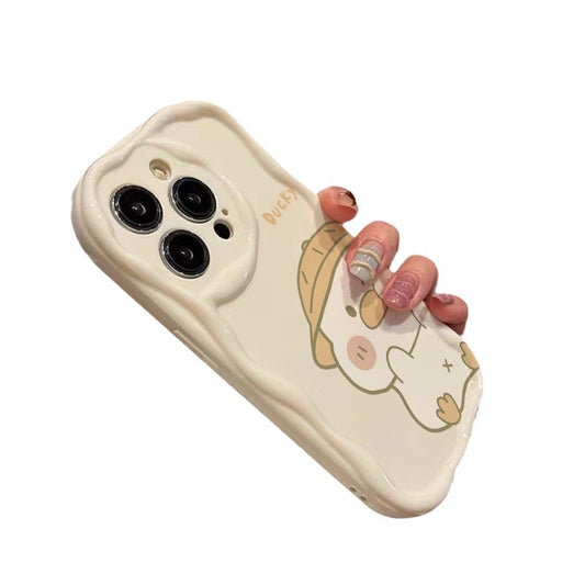 Shy Duck in Hat Case for  Iphone13/14/15/16/16E  (Basic, Pro, Pro-Max)