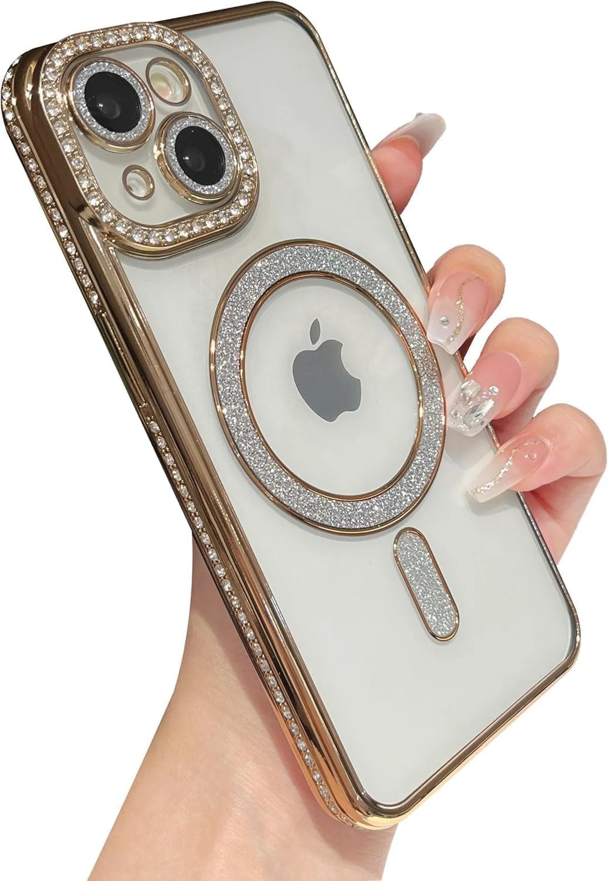 Luxury Bling Crystal Case with MagSafe Circle for iPhone 11/12/13/14/15/16(Pro and Pro max )
