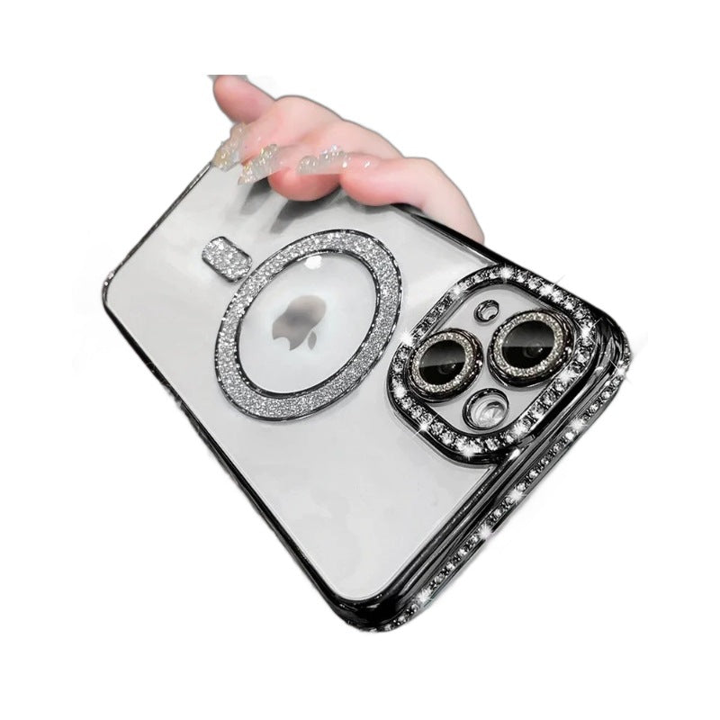 Luxury Bling Crystal Case with MagSafe Circle for iPhone 11/12/13/14/15/16(Pro and Pro max )