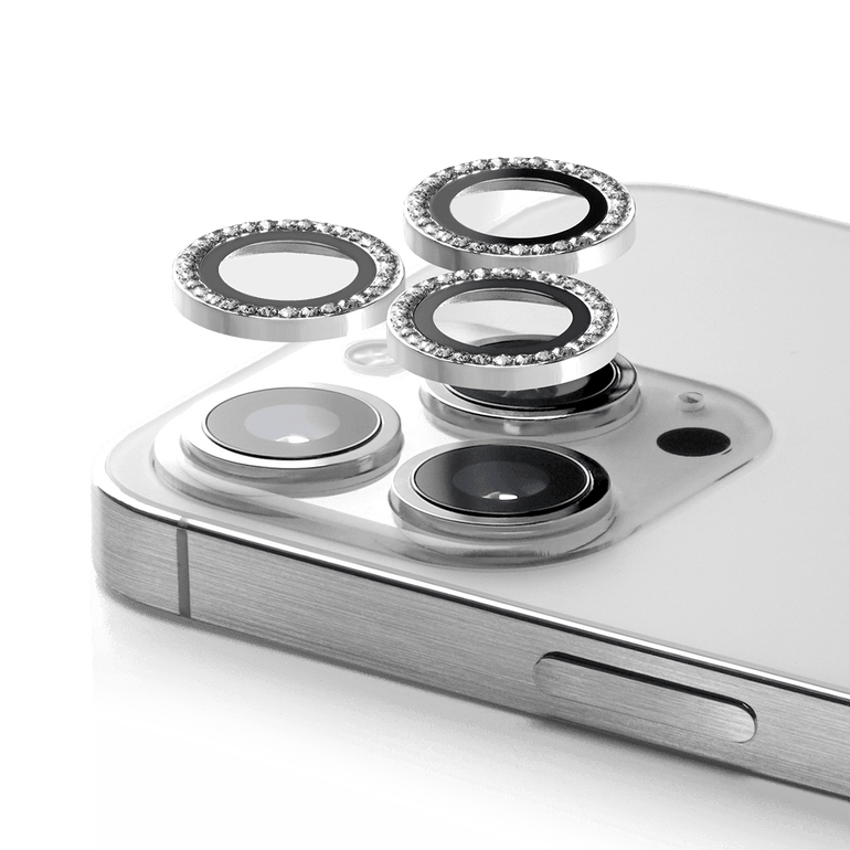Diamond Camera Lens Protector Rings for iPhone – Crystal Rhinestone Bling Camera Guard Set