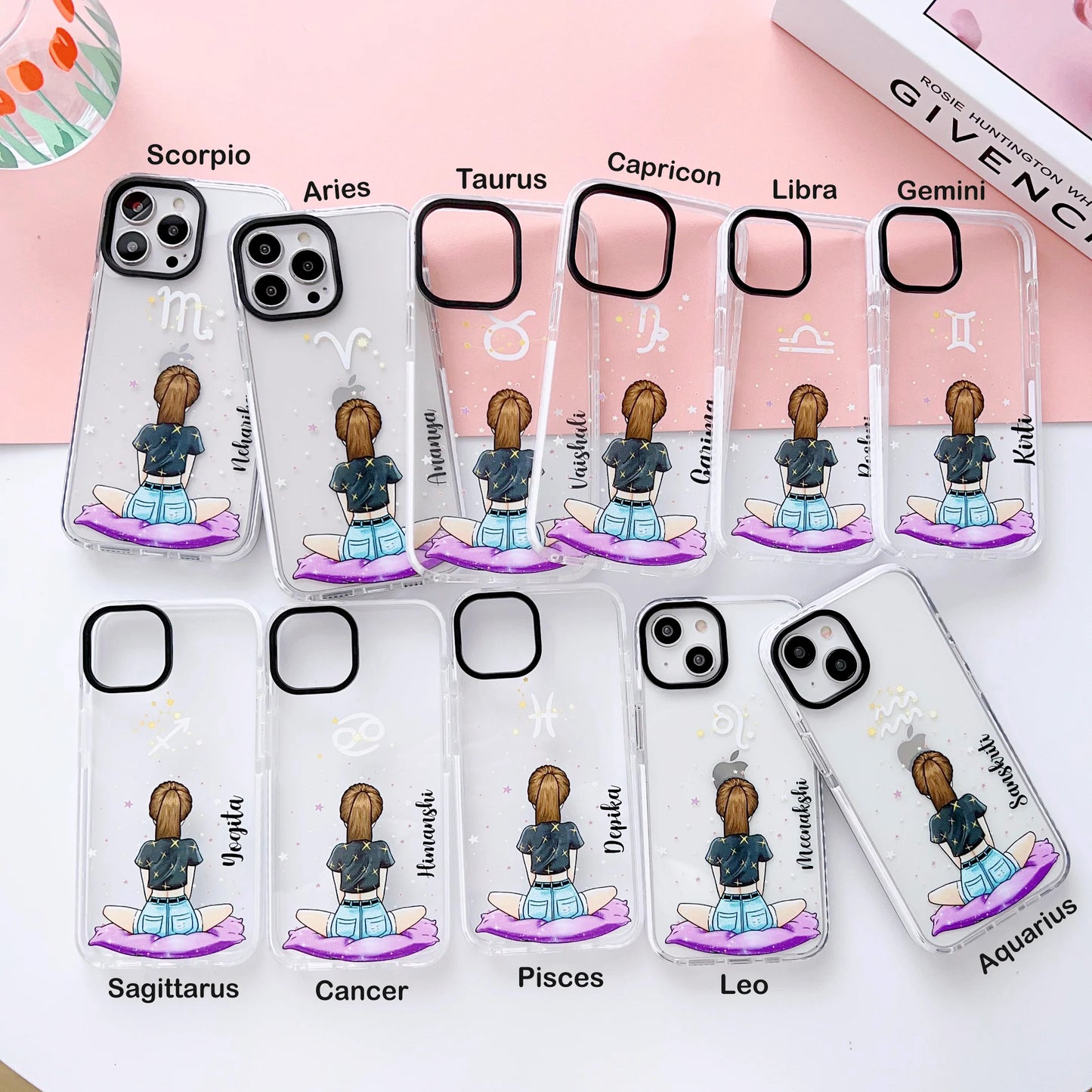 iPhone Impact Proof Customised Silicon Case ( Sun Signs )