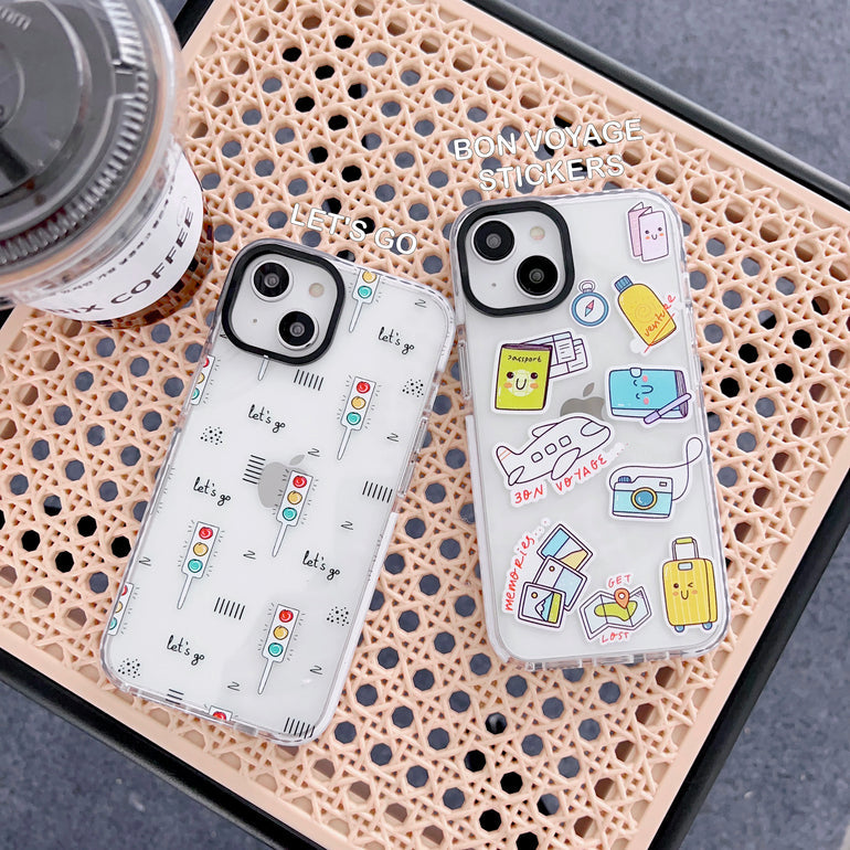 iPhone Impact Proof Silicon Case ( Travel Stickers )