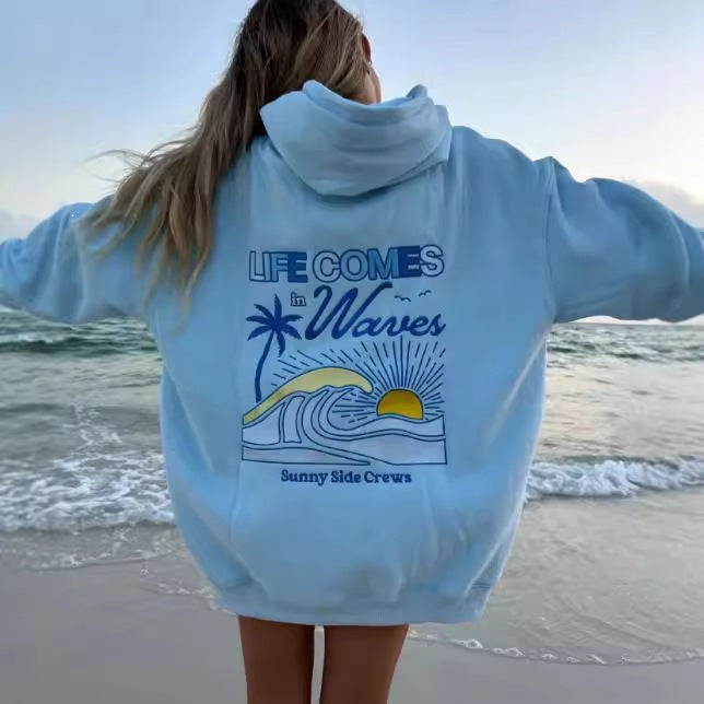 2025 AutumnWinter Unisex Letter Print Hoodie Casual Chic Top