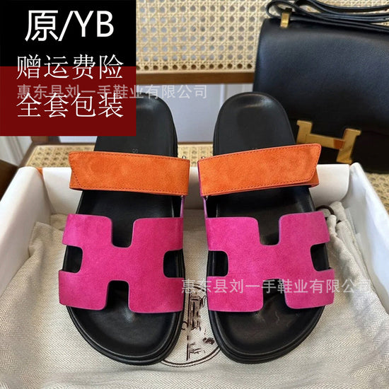 2025 Summer Soft Leather Velcro Sandals Influencer Style