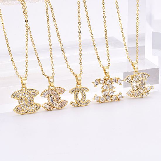 Durable Chic Double C Luxury Necklace  Earring Set